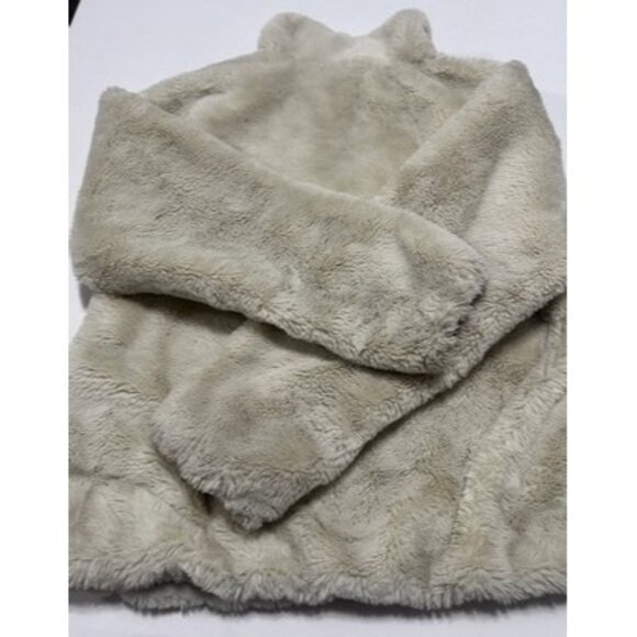 Nike Women’s Fluffy Faux Fur Cream & Black Jacket Size Small DM1759 - Picture 9 of 9